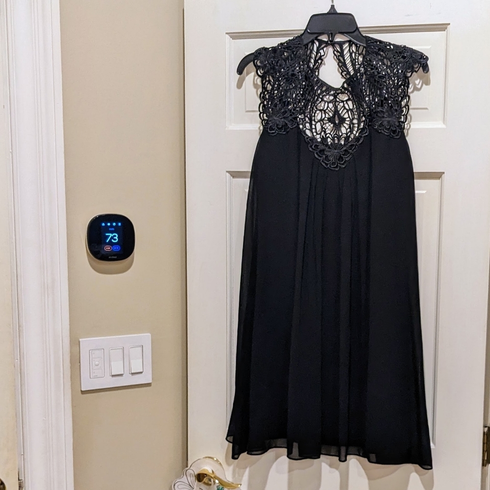 Lipsy London Lace Detail Swing Dress Black